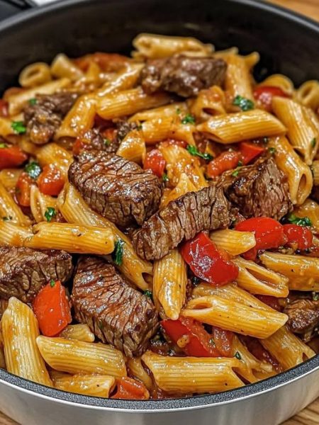 ONE-POT ZESTY STEAK PASTA