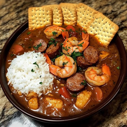 Seafood Gumbo with Crab, Shrimp & Sausage